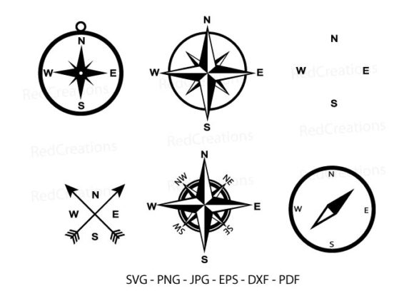Download Compass, Compass Rose Silhouette - Compass Collection