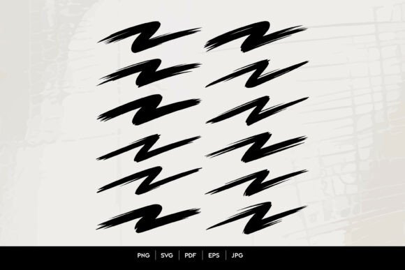 Download Grunge Zigzag Brush Stroke Set - Stroke Collection