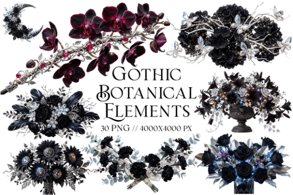 Download Gothic Botanical Elements Clipart - Premium Resources