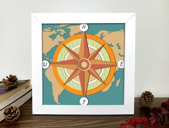 Download Compass Shadow Box 3D Svg - Premium Resources