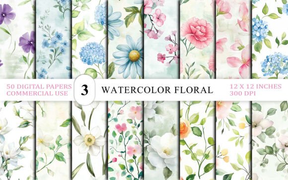 Download Seamless Watercolor Floral Background - Floral background Collection