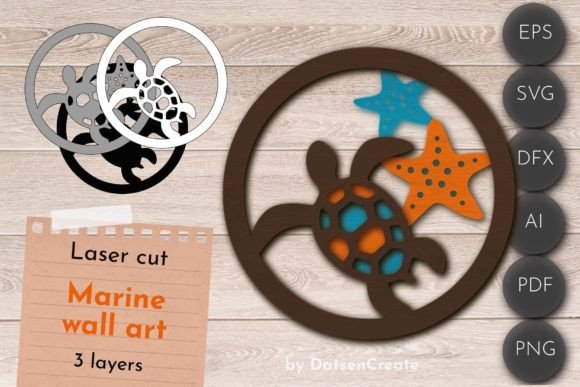 Download 3D Layered Marine Wall Art, Sea Sign - Marine Collection