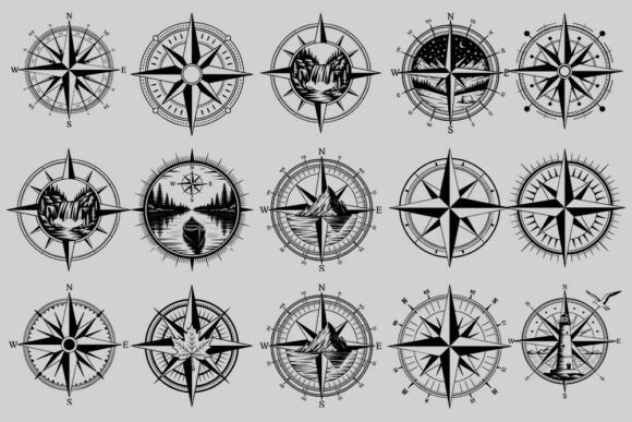 Download Compass Rose SVG Bundle | Vintage Nautic - Compass Collection