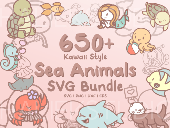 Download 650+ Sea Animals SVG Illustrations - Illustration Collection