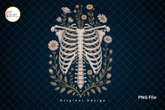Download Gothic Botanical Skeleton Rib Cage PNG - Botanical Collection