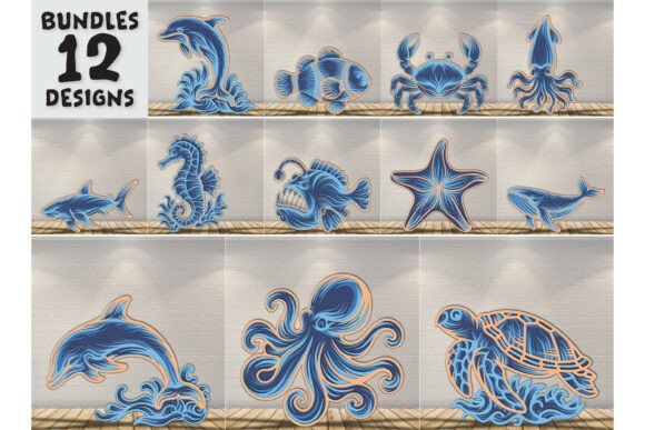 Download Ocean Animals Laser Cut SVG - Marine - Marine Collection