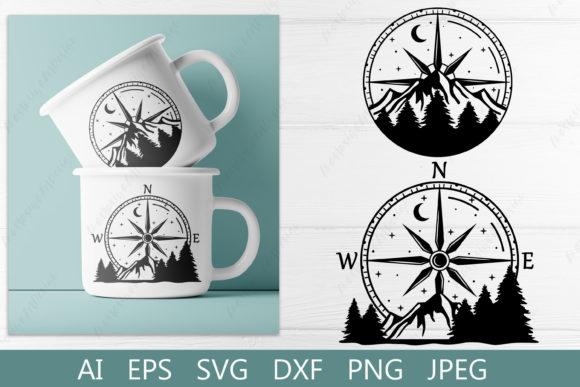 Download Compass with Mountain Svg, Travel Clipar - Compass Collection