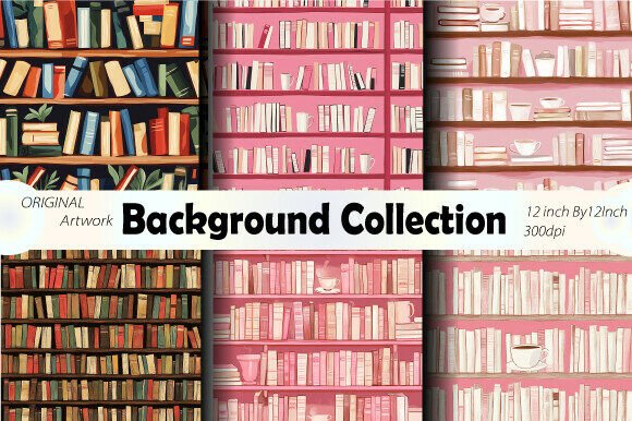 Download Bookshelf Library Floral Background - Floral background Collection