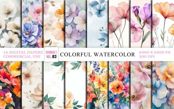 Download Colorful Watercolor Floral Background - Floral background Collection