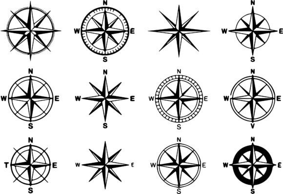 Download Compass Rose Vector Graphics Pack - Compass Collection