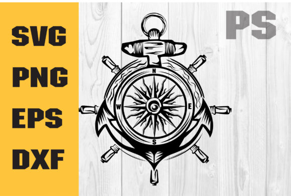 Download Anchor Compass, Cut Files for Cricut - Compass Collection