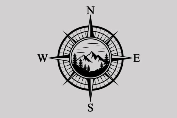 Download Compass Rose Mountain Adventure SVG - Compass Collection